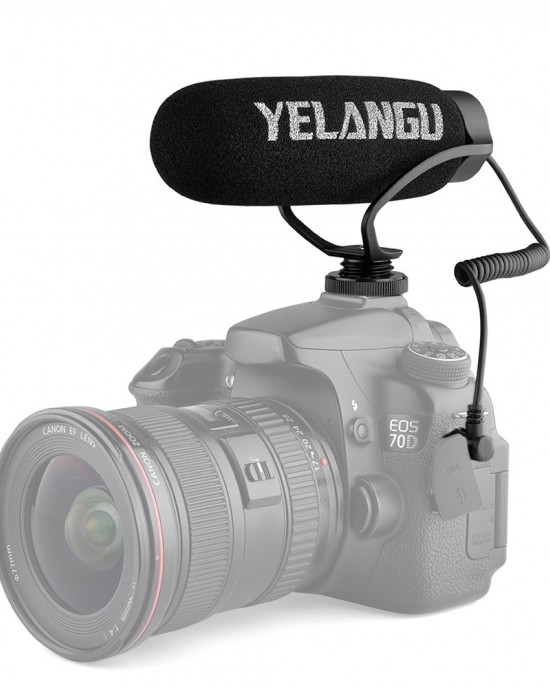 YELANGU MIC08 Video Shotgun Microphone with 3 5mm Audio Cable for DSLR DV Camcorder Black YELANGU MIC08 Video Shotgun Microphone with 3 5mm Audio Cable for DSLR DV Camcorder Black