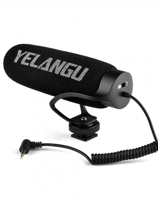 YELANGU MIC08 Video Shotgun Microphone with 3 5mm Audio Cable for DSLR DV Camcorder Black YELANGU MIC08 Video Shotgun Microphone with 3 5mm Audio Cable for DSLR DV Camcorder Black