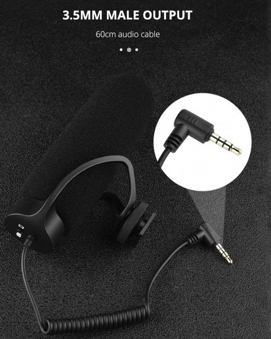 YELANGU MIC08 Video Shotgun Microphone with 3 5mm Audio Cable for DSLR DV Camcorder Black YELANGU MIC08 Video Shotgun Microphone with 3 5mm Audio Cable for DSLR DV Camcorder Black