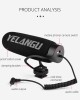 YELANGU MIC08 Video Shotgun Microphone with 3 5mm Audio Cable for DSLR DV Camcorder Black YELANGU MIC08 Video Shotgun Microphone with 3 5mm Audio Cable for DSLR DV Camcorder Black