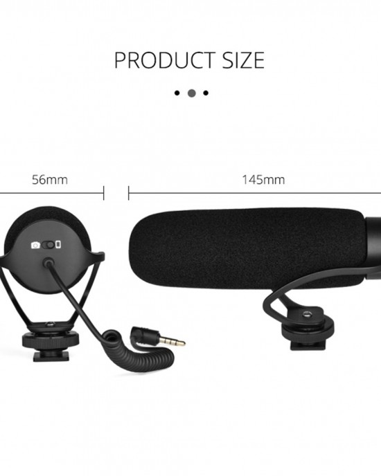 YELANGU MIC08 Video Shotgun Microphone with 3 5mm Audio Cable for DSLR DV Camcorder Black YELANGU MIC08 Video Shotgun Microphone with 3 5mm Audio Cable for DSLR DV Camcorder Black
