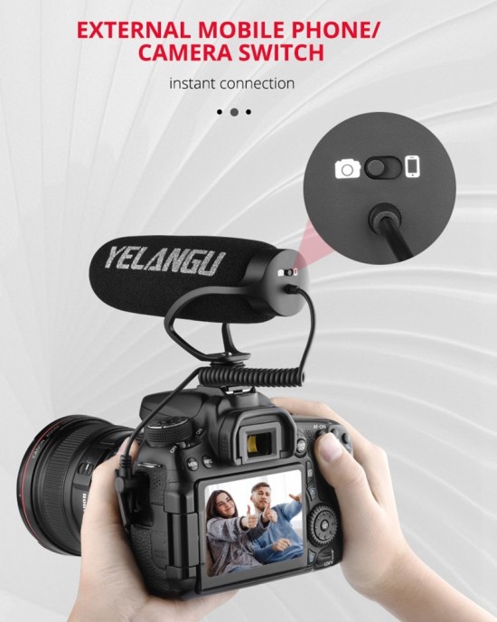 YELANGU MIC08 Video Shotgun Microphone with 3 5mm Audio Cable for DSLR DV Camcorder Black YELANGU MIC08 Video Shotgun Microphone with 3 5mm Audio Cable for DSLR DV Camcorder Black