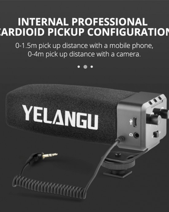 YELANG MIC09 Shotgun Gain Condenser Broadcast Microphone with Windshield for Canon Nikon Sony DSLR Cameras Smartphones Black YELANG MIC09 Shotgun Gain Condenser Broadcast Microphone with Windshield for Canon Nikon Sony DSLR Cameras Smartphones Black