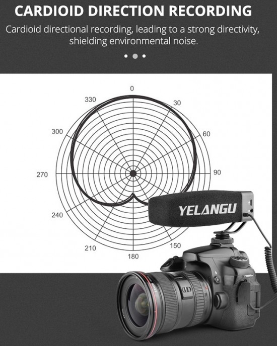 YELANG MIC09 Shotgun Gain Condenser Broadcast Microphone with Windshield for Canon Nikon Sony DSLR Cameras Smartphones Black YELANG MIC09 Shotgun Gain Condenser Broadcast Microphone with Windshield for Canon Nikon Sony DSLR Cameras Smartphones Black
