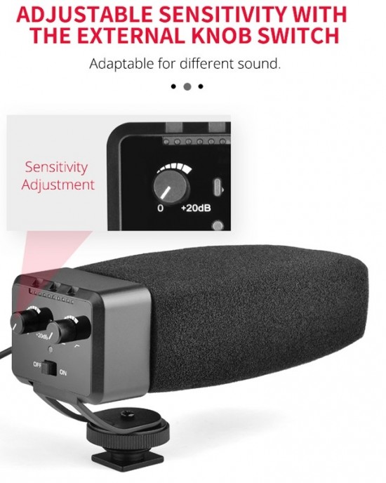 YELANG MIC09 Shotgun Gain Condenser Broadcast Microphone with Windshield for Canon Nikon Sony DSLR Cameras Smartphones Black YELANG MIC09 Shotgun Gain Condenser Broadcast Microphone with Windshield for Canon Nikon Sony DSLR Cameras Smartphones Black
