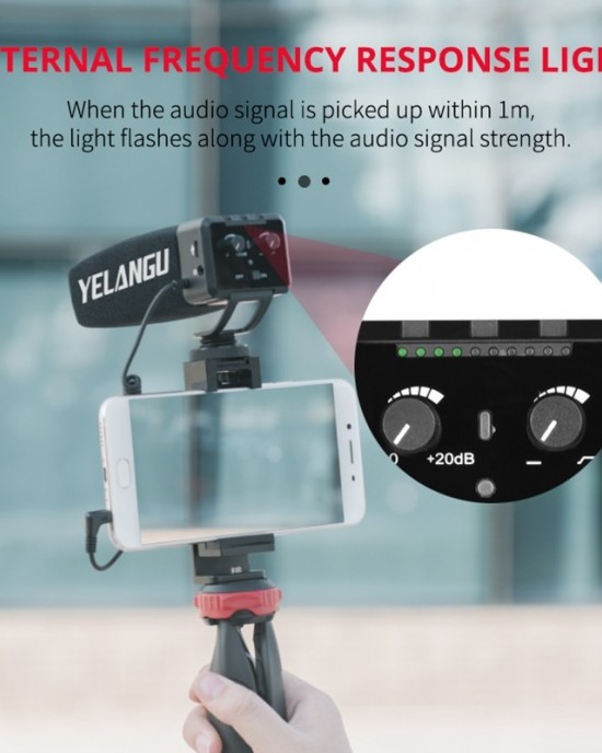 YELANG MIC09 Shotgun Gain Condenser Broadcast Microphone with Windshield for Canon Nikon Sony DSLR Cameras Smartphones Black YELANG MIC09 Shotgun Gain Condenser Broadcast Microphone with Windshield for Canon Nikon Sony DSLR Cameras Smartphones Black