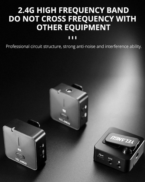 YELANGU MX5S Dual Channel 2 4GHz Wireless Microphone System with 2 Transmitters and Receiver Black YELANGU MX5S Dual Channel 2 4GHz Wireless Microphone System with 2 Transmitters and Receiver Black