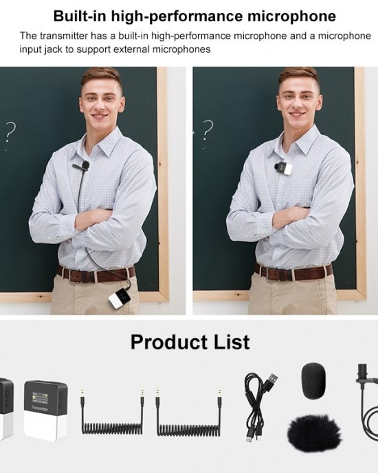 PULUZ Vlog Video Wireless Lavalier Microphone with Transmitter and Receiver for DSLR Cameras and Video Cameras Black PULUZ Vlog Video Wireless Lavalier Microphone with Transmitter and Receiver for DSLR Cameras and Video Cameras Black